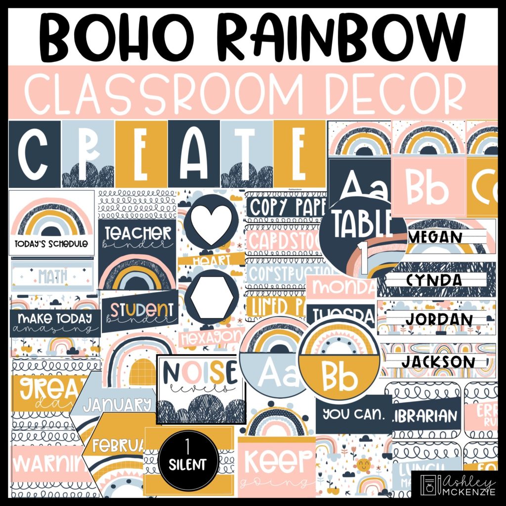 Boho Rainbow Classroom Decor Theme