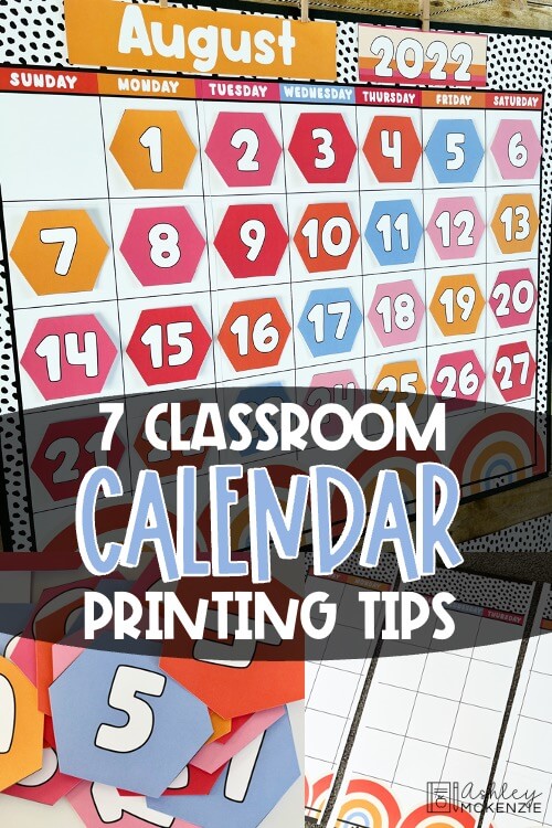 7 Easy Classroom Calendar Printing Tips to print your calendar from home and assemble on your own