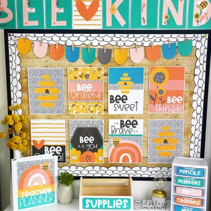 Boho Honey Bee Classroom Decor that will create a bright and fun vibe in your classroom. Full of colorful resources to complete make your space shine!