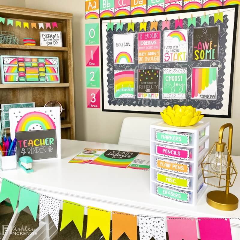 Rainbow Brights Classroom Decor Theme featuring colorful rainbow images and tons of resources perfect for creating the classroom of your dreams!