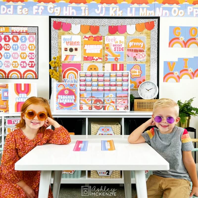 This Retro Vibes decor is a cheerful and groovy decor theme perfect for bringing smiles and a positive feel to your classroom! 
