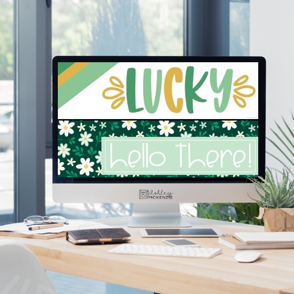 Saint Patrick's Day classroom decor for your virtual space! Holiday themed classroom headers perfect for a virtual classroom. 