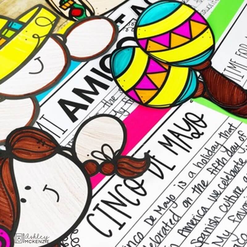 Cinco de Mayo themed writing craft perfect for celebrating the holiday in the classroom. 