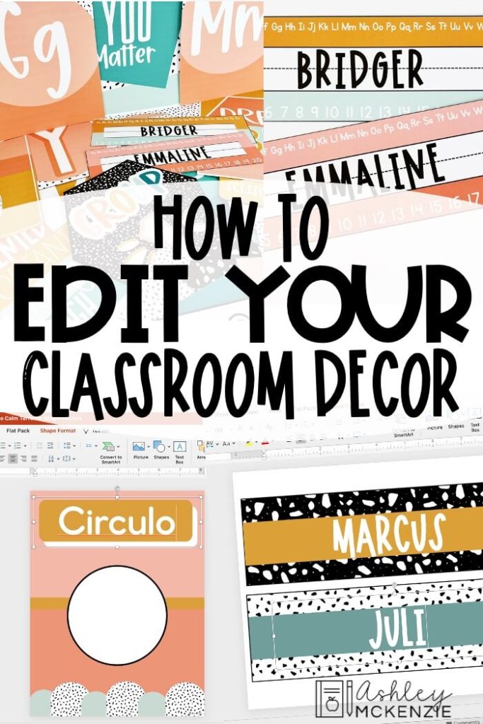 How to edit your classroom decor like a pro! Tips and recommendations for adding text to your decor using PowerPoint.