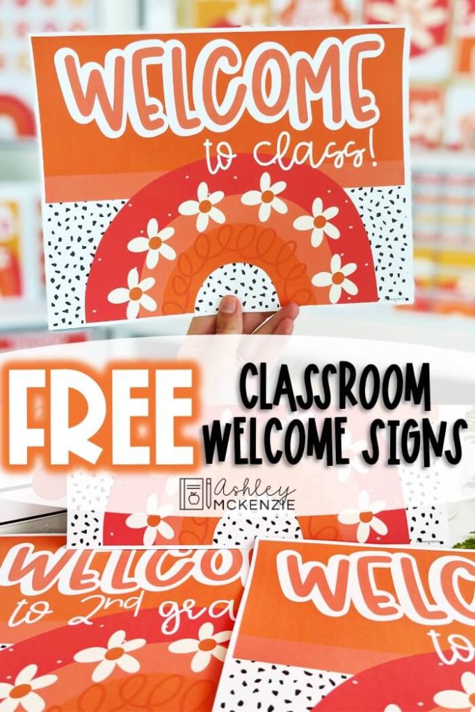 Free daisy themed classroom welcome signs.
