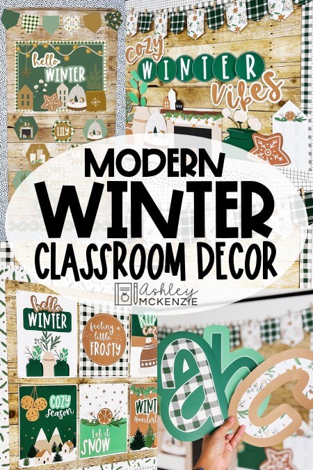 Modern Winter Classroom Decor is featured with multiple decorating kits that teachers can use to transform their classrooms into a cozy place for the winter season.