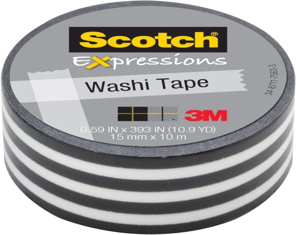 Black and white striped washi tape perfect for decorating your bulletin boards when planning out your displays.