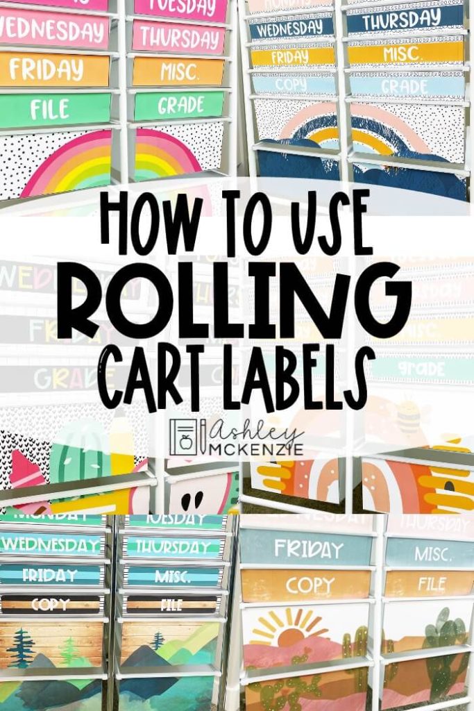Use Rolling Cart Labels to create a fun, and visually stunning organizing tool for your classroom!