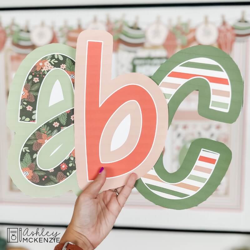 Christmas themed bulletin board letters for holiday classroom decor