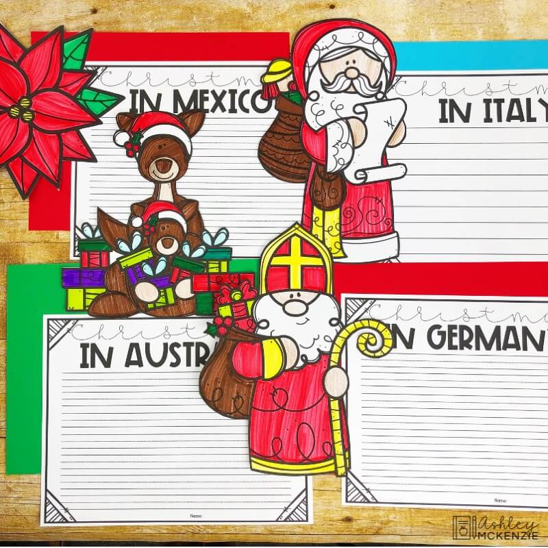 Student writing activity for Christmas Around the World 
