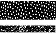 A messy dots on black bulletin board border, with small white dots on a black background